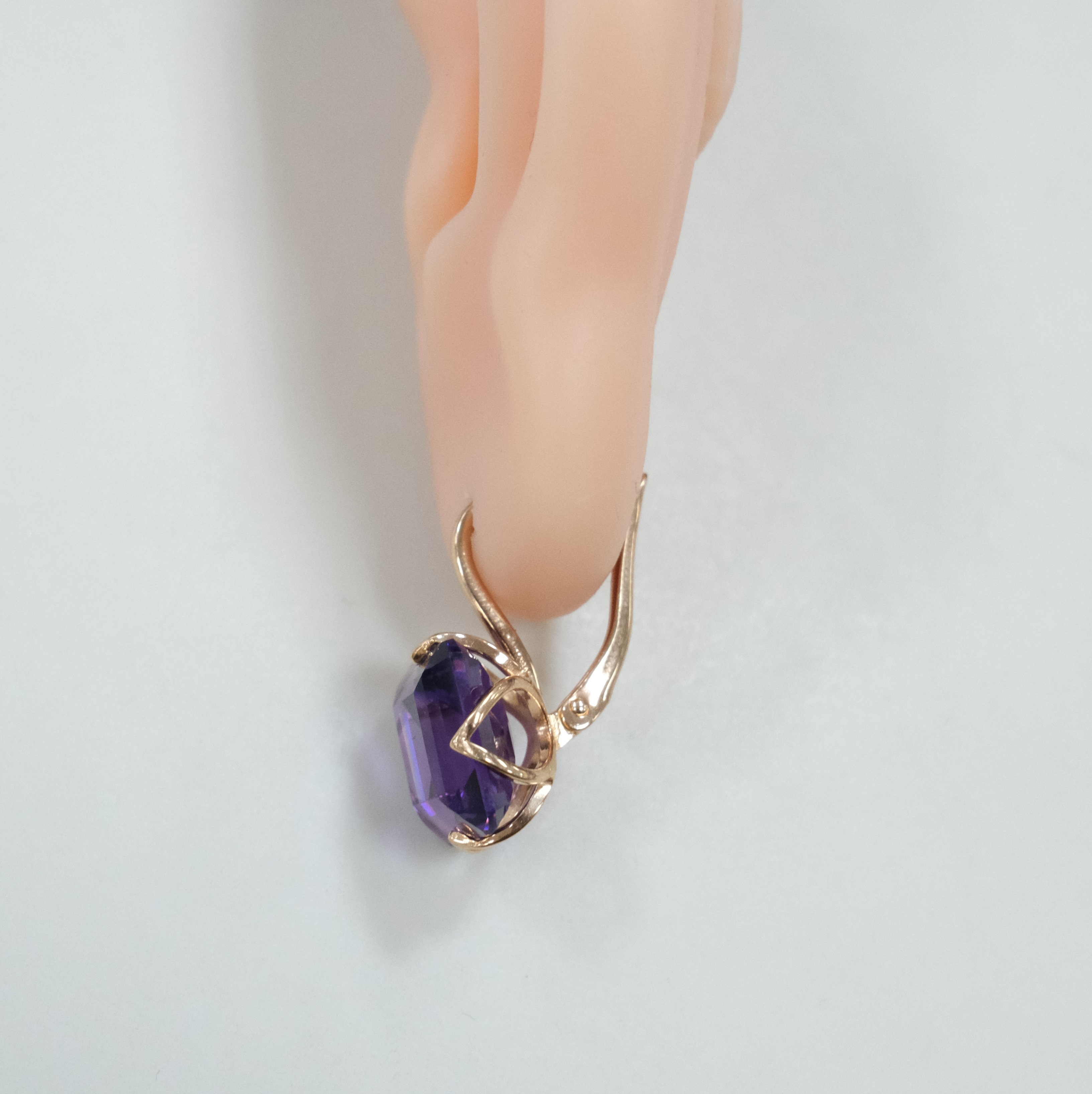 Серебряные серьги с аметистами